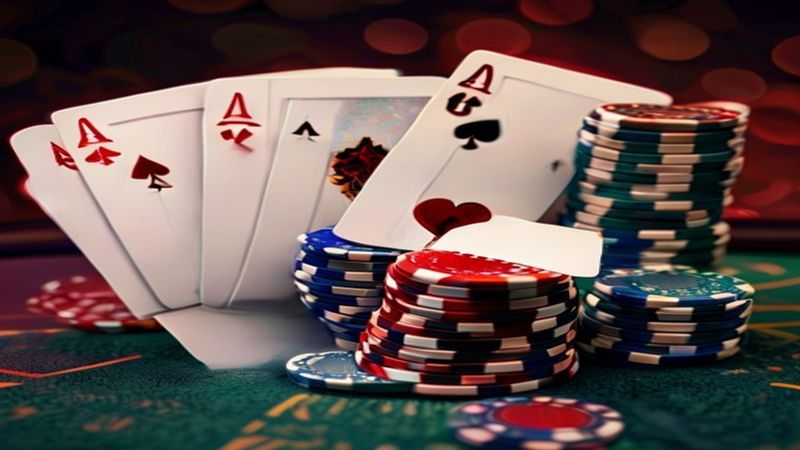 Bàn poker Texas Hold'em với các vị trí Button, Small Blind, Big Blind tại RR8801